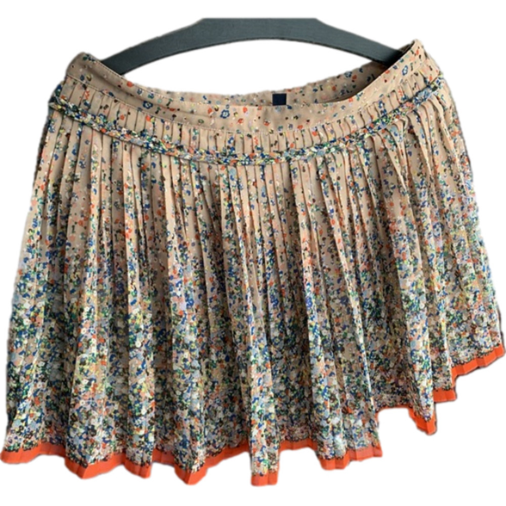 Abercrombie & Fitch Floral Skirt with Orange Trim